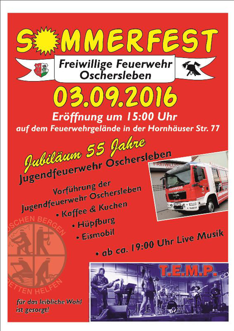 Feuerwehr Oschersleben Sommerfest 2016